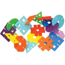 WonderFoam Giant Design Shapes Learning Theme/Subject - 40 x Shape Shape - 4" Height x 7" Width - Assorted - Foam - 40/Set - 6 / Carton