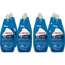 Betco Simplicity In-Sync Dishwashing Liquid Concentrate - 38 fl oz (1.2 quart) - Fresh Ozonic Scent - Film-free, Rinse-free, Streak-free, Phosphate-free - Blue Bottle - 8 / Carton