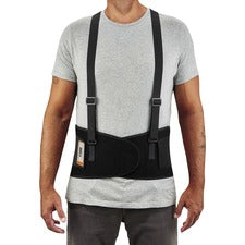 Ergodyne ProFlex 100 Economy Back Support Brace 25" to 30" Waist Size - Black - 280D Spandex, Rubber, Polypropylene - 1 Each