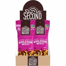 Second Nature Wholesome Medley Trail Mix Low Sodium, Gluten-free, No Artificial Color, Preservative-free, No Artificial Flavor, Trans Fat Free - Almond, Cashew, Peanut, Cherry, Dried Cranberries, Dark Chocolate, Dried Cherries - 2.25 oz - 1 Box