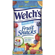 Welch's Mixed Fruit Snacks Gluten-free, Preservative-free, Trans Fat Free - Strawberry, White Grape Raspberry, Orange, White Grape Peach, Concord Grape - 2.25 oz - 48 / Carton