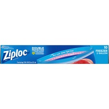Ziploc&reg; 2-Gallon Freezer Bags Extra Large Size - 2 gal Capacity - 13" - Zipper Closure - Clear - Food, Money, Meat, Poultry, Fish, Soup - 10 / Box