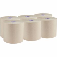 Scott Essential 100% Recycled Hard Roll Towels 8" Width x 700 ft Length - 4200 Sheets - Brown - 6 / Carton