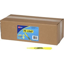 Avery&reg; Pen Style Highlighters Chisel Marker Point - Fluorescent Yellow Ink - 200 / Carton