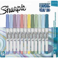 Sharpie Mystic Gems Permanent Markers Ultra Fine Marker Point - Multi Ink - 12 / Pack