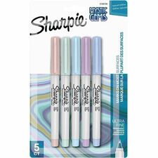 Sharpie Mystic Gems Permanent Markers Ultra Fine Marker Point - Multi Ink - 5 / Pack