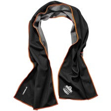 Ergodyne 6602MF Evaporative Microfiber Cooling Towel 7.3" Height x 2.5" Width - Black - MicroFiber - 1 Each