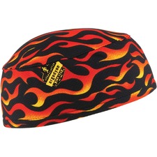 Ergodyne 6630 Flames Skull Cap - Terry Cloth Fabric, Elastic