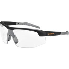 Ergodyne SKOLL Clear Lens Matte Safety Glasses Eye Protection - Matte Black - Clear Lens - Anti-fog, Anti-scratch, UV Resistant, Impact Resistant, Non-Slip Temple, Rubber Tipped Temples, Sweat Resistant, Crack Resistant Lens, Puncture Resistant Lens, Shat