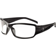 Ergodyne THOR Clear Lens Safety Glasses Eye Protection - Black - Clear Lens - Durable, Bendable Frame, Flexible Frame, Break Resistant, Non-Slip Temple, Rubber Tipped Temples, Slip Resistant, Anti-scratch, UV Resistant, Polarized, Anti-glare, ... - 1 Each