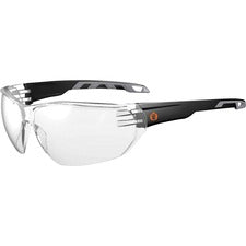 Ergodyne VALI Anti-Fog Clear Lens Matte Frameless Safety Glasses / Sunglasses Eye Protection - Matte Black - Clear Lens - Anti-fog, Anti-scratch, UV Resistant, Lightweight, Impact Resistant, Non-Slip Temple, Rubber Tipped Temples, Frameless - 1 Each