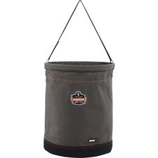 Ergodyne 5935 Web Handle Canvas Hoist Bucket Reinforced, Handle, Pocket, Durable, Storm Drain - 17.8" - Plastic, Nylon, Nickel Plated, Synthetic Leather, Canvas - Gray - 1 Each