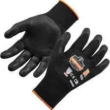 Ergodyne ProFlex 7001 Abrasion-Resistant Nitrile-Coated Gloves - DSX 0.75" Thickness x 9.25" Glove Length - Nitrile Coating - Extra Large Size - Black - Touchscreen Capable - Abrasion Resistant, Seamless, Knit Wrist, Dirt Resistant, Debris Resistant, Mach