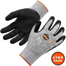 Ergodyne ProFlex 7031 Nitrile-Coated Cut-Resistant Gloves - A3 Level 2" Thickness x 9.50" Glove Length - Nitrile Coating - Medium Size - Gray - Cut Resistant, Seamless, Knit Wrist, Dirt Resistant, Debris Resistant, Machine Washable, High Visibility, Punct