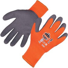 Ergodyne ProFlex 7401 Coated Lightweight Winter Work Gloves - 12 Pairs 2" Thickness x 11" Glove Length - Thermal Protection - Latex Coating - Extra Large Size - Orange - Lightweight, Breathable, Knitted, Comfortable, Elastic Wrist, Snug Fit, Machine Washa