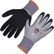 Ergodyne ProFlex 7501 Coated Waterproof Winter Work Gloves 1.75" Thickness x 10" Glove Length - Thermal Protection - Nitrile, Latex Coating - Medium Size - Gray - Water Proof, Cold Resistant, Superior Grip, Machine Washable, Cut Resistant, Abrasion Resist