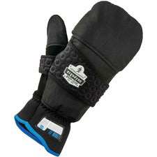 Ergodyne ProFlex 816 Thermal Flip-Top Gloves 3" Thickness x 11.25" Glove Length - Thermal Protection - Small Size - Black - Weather Resistant, Cold Resistant, Durable, Reinforced Palm Pad, Reinforced Thumb, Flexible, Pull-on Tab, ID Tab, Brow Wipe Thumb,