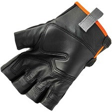 Ergodyne ProFlex 860 Heavy Lifting Utility Gloves 1.25" Thickness x 11" Glove Length - XXL Size - Half Finger - Black - Padded Palm, Reinforced Thumb, Breathable, Brow Wipe Thumb, Molded, ID Tab, Pull-on Tab, Durable - For Heavy Lifting - 2 / Pair