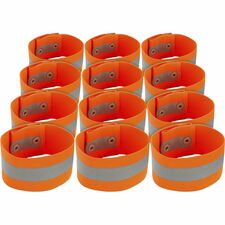 Ergodyne 8001 Arm/Leg Band Adjustable - Large (L)/Extra Large (XL) - Snap Attachment - 0.3" Height x 2" Width x 6.5" Length - Orange - Elastic, Knit - 12 / Carton