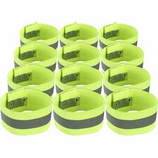 Ergodyne 8001 Arm/Leg Band Large (L)/Extra Large (XL) - Snap Attachment - 0.3" Height x 2" Width x 6.5" Length - Lime - Elastic, Knit - 12 / Carton
