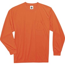 Ergodyne 8091 Non-Certified Long Sleeve T-Shirt 5XL Size - Polyester - Orange