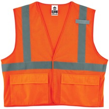 Ergodyne 8220HL Type R Class 2 Standard Mesh Vest Small/Medium - Hook & Loop Closure - Mesh Fabric, Polyester Mesh - Orange - Pocket, Mic Tab, Reflective - 1 Each