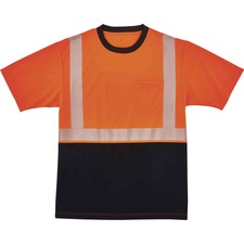 Ergodyne 8280BK Type R Class 2 Front Performance T-Shirt Small Size - Polyester - Orange, Black