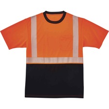 Ergodyne 8280BK Type R Class 2 Front Performance T-Shirt Large Size - Polyester - Orange, Black