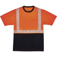 Ergodyne 8280BK Type R Class 2 Front Performance T-Shirt 2XL Size - Polyester - Orange, Black