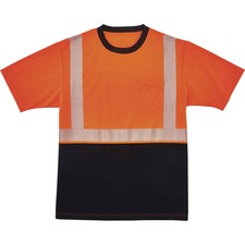 Ergodyne 8280BK Type R Class 2 Front Performance T-Shirt 3XL Size - Polyester - Orange, Black