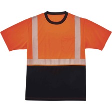 Ergodyne 8280BK Type R Class 2 Front Performance T-Shirt 4XL Size - Polyester - Orange, Black