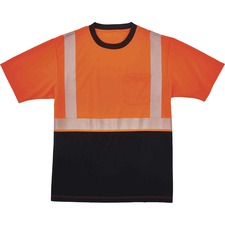 Ergodyne 8280BK Type R Class 2 Front Performance T-Shirt 5XL Size - Polyester - Orange, Black