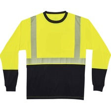 Ergodyne 8281BK Type R Class 2 Front Long Sleeve T-Shirt Large Size - Polyester - Lime, Black
