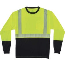 Ergodyne 8281BK Type R Class 2 Front Long Sleeve T-Shirt 2XL Size - Polyester - Lime, Black