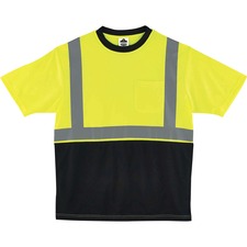 Ergodyne 8289BK Type R Class 2 Front T-Shirt Small Size - Polyester - Lime, Black