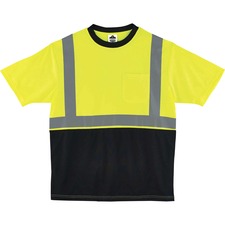 Ergodyne 8289BK Type R Class 2 Front T-Shirt 4XL Size - Polyester - Lime, Black