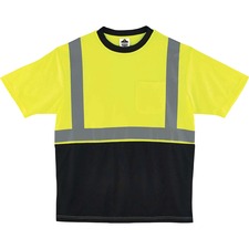 Ergodyne 8289BK Type R Class 2 Front T-Shirt 5XL Size - Polyester - Lime, Black