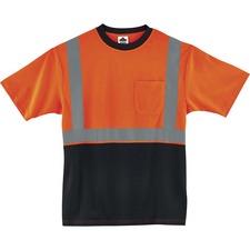 Ergodyne 8289BK Type R Class 2 Front T-Shirt Medium Size - Polyester - Orange, Black