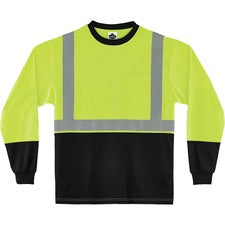 Ergodyne 8281BK Type R Class 2 Front Long Sleeve T-Shirt Medium Size - Polyester - Lime, Black