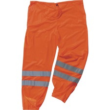Ergodyne 8910 Class E Hi-Vis Pants Large/Extra Large Size - Orange - Polyester Mesh