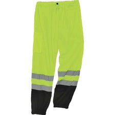 Ergodyne 8910BK Class E Bottom Hi-Vis Pants Small/Medium Size - Lime, Black - Polyester Mesh