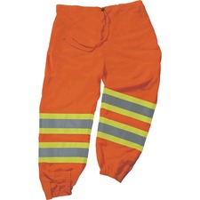 Ergodyne 8911 Class E Two-Tone Pants 4-Xtra Large/5-Xtra Large Size - Orange - Polyester Mesh