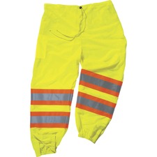 Ergodyne 8911 Class E Two-Tone Pants 4-Xtra Large/5-Xtra Large Size - Lime - Polyester Mesh