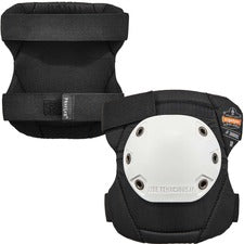 Ergodyne ProFlex 300HL Cap Rounded Cap Knee Pads - Hook and Loop White, Black, Gray - 840D Nylon, Elastic, Foam - 2 / Pair
