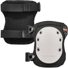 Ergodyne ProFlex 315 Cap Long Textured Hard Cap Knee Pads - Buckle White - 840D Nylon, Nitrile Butadiene Rubber (NBR) Foam - 2 / Pair