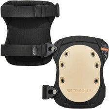 Ergodyne ProFlex 325 Cap Non-Marring Rubber Cap Knee Pads - Buckle Tan, Black, Beige - 840D Nylon, Foam, Rubber - 2 / Pair