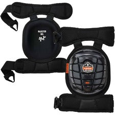 Ergodyne ProFlex 344 Short Cap Injected Gel Knee Pads with Comfort Straps Black - Gel, Polyurethane Foam, Plastic, Rubber - 2 / Pair