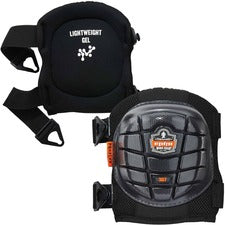 Ergodyne ProFlex 357 Short Cap Lightweight Gel Knee Pads Black - Foam, Rubber, Elastic, Plastic, Ethylene Vinyl Acetate (EVA), Gel, Neoprene - 2 / Pair