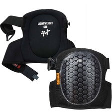 Ergodyne ProFlex 367 Round Cap Lightweight Gel Knee Pads Black - Foam, Rubber, Plastic, Gel, Ethylene Vinyl Acetate (EVA), Elastic, Neoprene - 2 / Pair