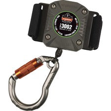 Ergodyne 3002 Standard Gray Retractable Tool Lanyard - Belt Clip + Carabiner Adjustable - 1.98 lb Load Capacity - Standard - Loop/Locking Carabiner Attachment - 1.5" Height x 5" Width x 48" Length - Gray - Nylon, Fiberglass - 1 Each